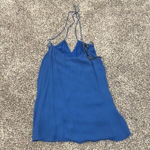 Massimo Dutti (XS) Blue Halter Top